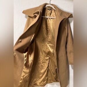 Tahari Camel Trench Coat with Gold Lining